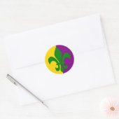 Sticker Rond Fleur de Lis verte (Enveloppe)
