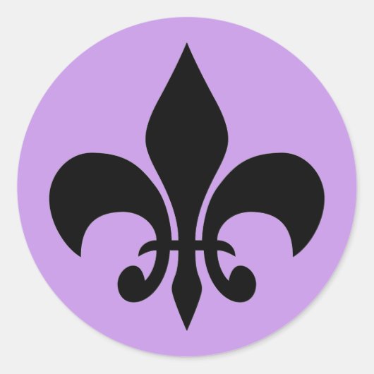 Sticker rond Fleur de lis Violet (Devant)