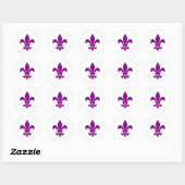 Sticker Rond Fleur de Lis violet (Feuille)