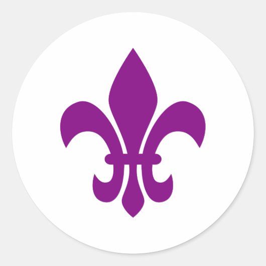 Sticker Rond Fleur de Lis violet (Devant)