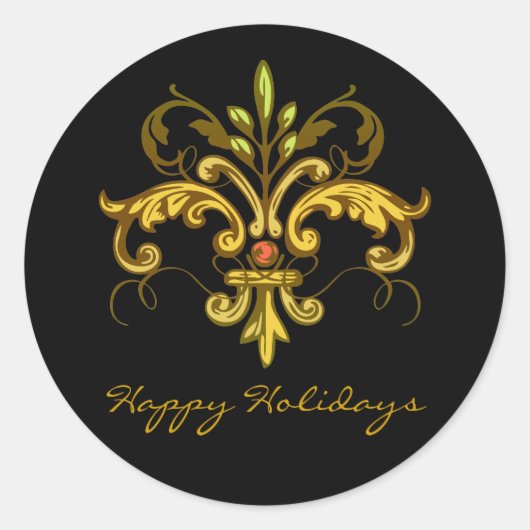 Sticker Rond Fleur de lis Xmas (Devant)