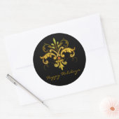 Sticker Rond Fleur de lis Xmas (Enveloppe)