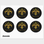 Sticker Rond Fleur de lis Xmas (Feuille)