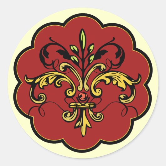 Sticker Rond Fleur de lis Xmas (Devant)