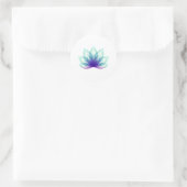 Sticker Rond Fleur de lotus bleu vert simple (Sac)