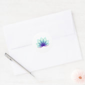 Sticker Rond Fleur de lotus bleu vert simple (Enveloppe)