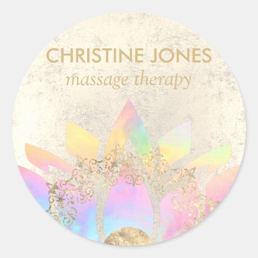 Sticker Rond fleur de lotus coloré (Devant)