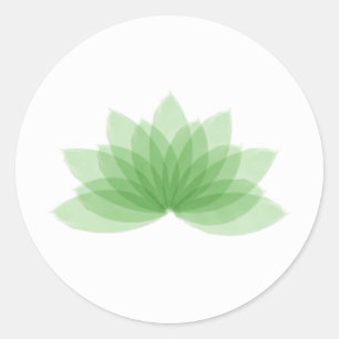 Sticker Rond Fleur de Lotus dans la couleur verte