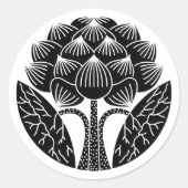 Sticker Rond Fleur de lotus debout (Devant)