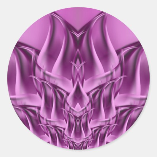 Sticker Rond Fleur de Lotus fractale Abstraite (Devant)