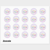 Sticker Rond fleur de lotus holographique (Feuille)
