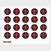 Sticker Rond Fleur de Lys rouge (Feuille)