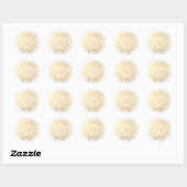 Sticker Rond Fleur de mandala en or jaune (Feuille)