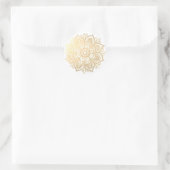 Sticker Rond Fleur de mandala en or jaune (Sac)