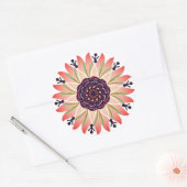 Sticker Rond fleur de mandala rose (Enveloppe)