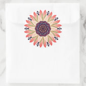 Sticker Rond fleur de mandala rose (Sac)