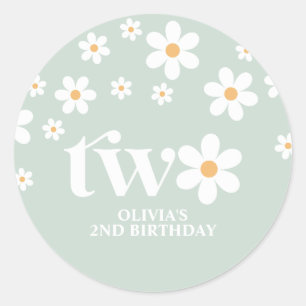 Sticker Rond Fleur de marguerite 2ème anniversaire