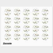 Sticker Rond Fleur de marguerite blanc moderne tendance (Feuille)