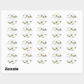 Sticker Rond Fleur de marguerite blanc moderne tendance (Feuille)