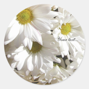 Sticker Rond Fleur de marguerite blanche Enveloppes personnalis