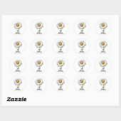 Sticker Rond Fleur de marguerite blanche unique (Feuille)