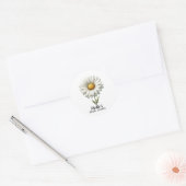 Sticker Rond Fleur de marguerite blanche unique (Enveloppe)