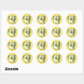 Sticker Rond Fleur de mariage d'été de jardin de floraison vert (Feuille)