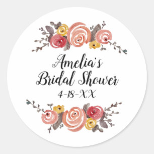Sticker Rond Fleur de mariage personnalisée