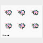 Sticker Rond Fleur de meilleure maman qui soit (Feuille)