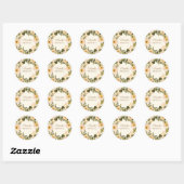 Sticker Rond Fleur de naissance nom crème jaune (Feuille)