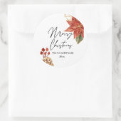 Sticker Rond Fleur de Noël (Sac)