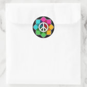 Sticker Rond Fleur de paix (Sac)