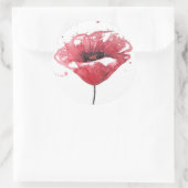 Sticker Rond Fleur de pavot, aquarelle (Sac)