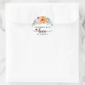 Sticker Rond Fleur de pavot fait main avec amour (Sac)