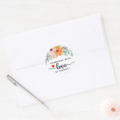 Sticker Rond Fleur de pavot fait main avec amour (Enveloppe)