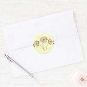 Sticker Rond Fleur de pissenlit abstrait marron (Enveloppe)