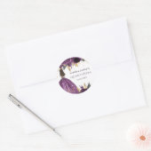 Sticker Rond Fleur de Princesse Violet Or Quinceanera   (Enveloppe)