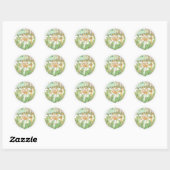 Sticker Rond Fleur de printemps (Feuille)