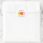 Sticker Rond Fleur de printemps gaie (Sac)