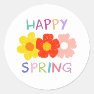 Sticker Rond Fleur de printemps gaie