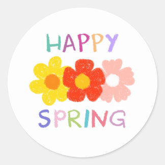 Sticker Rond Fleur de printemps gaie