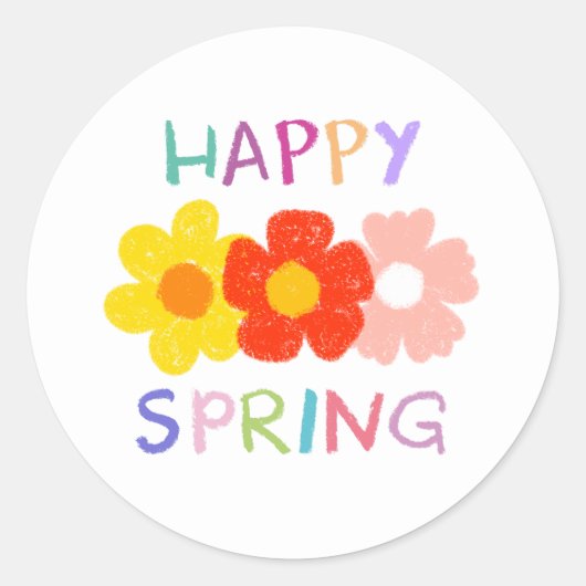 Sticker Rond Fleur de printemps gaie (Devant)