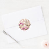 Sticker Rond Fleur de printemps rose pourpre en floraison (Enveloppe)