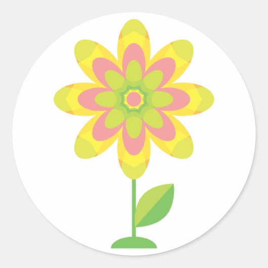 Sticker Rond Fleur de printemps super (Devant)