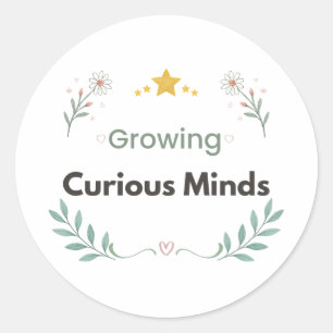 Sticker Rond Fleur de professeur Esprits curieux en devenir