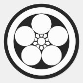 Sticker Rond Fleur de prune à l'Umebachi en cercle (Devant)