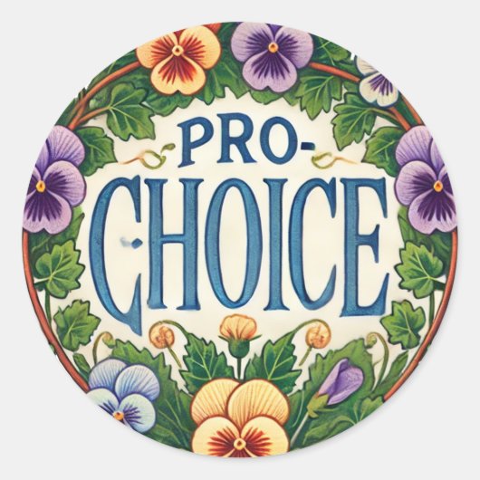 Sticker Rond Fleur de purée Pro-Choice (Devant)