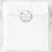 Sticker Rond Fleur de Rose Blanche Remerciement de Première Com (Sac)