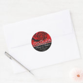 Sticker Rond Fleur de rose rouge, Save The Date, (Enveloppe)