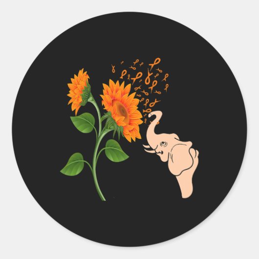 Sticker Rond Fleur de sensibilisation à la leucémie (Devant)